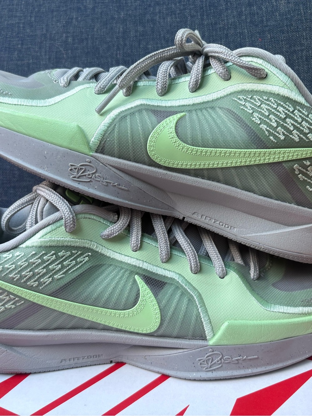 Nike Sabrina’s Mint Green and Gray basketball and Performance Sneakers